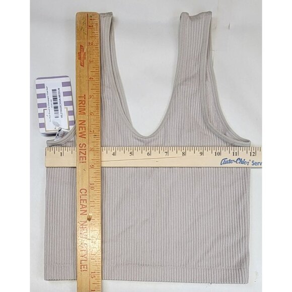 Wishlist Bralette Brami In Champagne Ribbed Knit Crop Tank Top Womens Med NEW - Picture 8 of 8